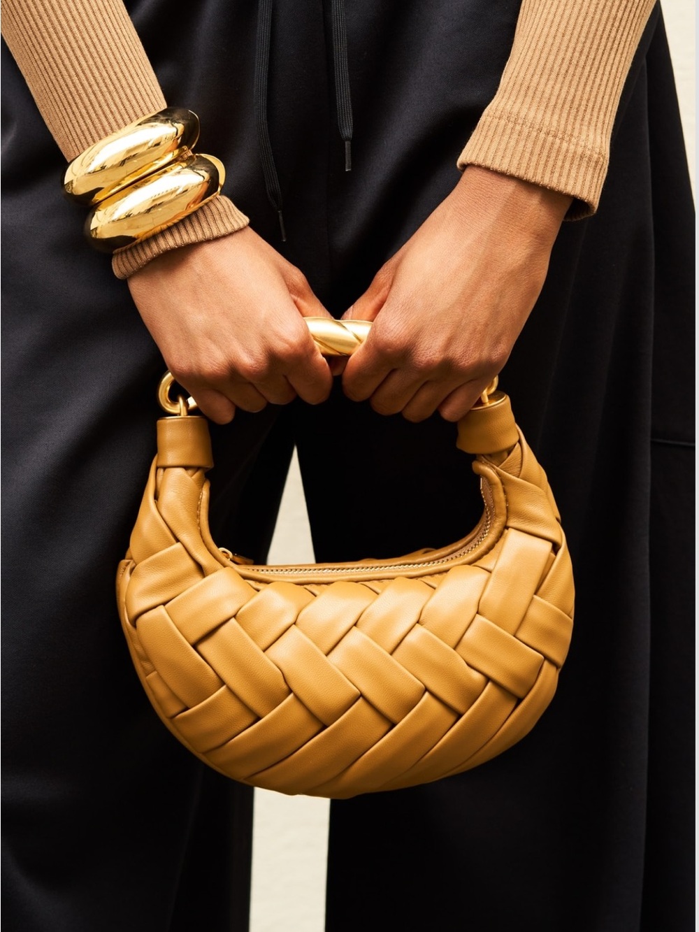 NWB JW PEI Orla Weave Bag w/removable crossbody strap in Brown (camel/tan) - Picture 3 of 16